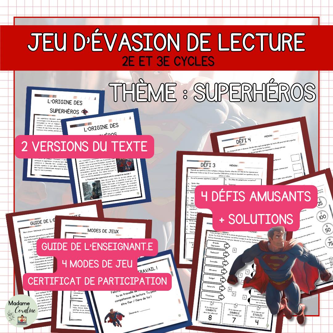 Jeu d'évasion de lecture gratuit sur les superhéros