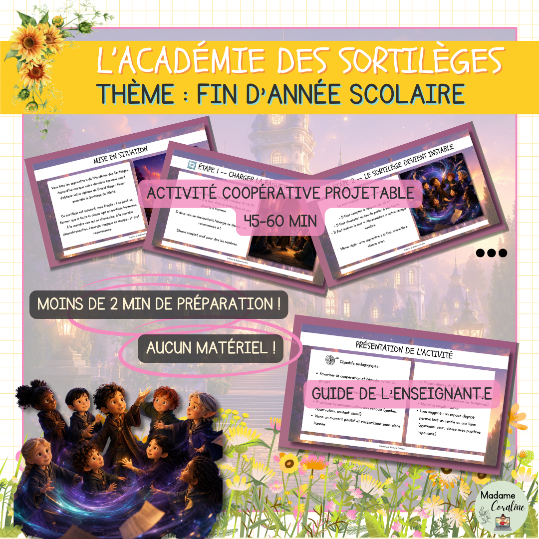 L'Académie des Sortilèges — jeu coopératif pour 10–12 ans