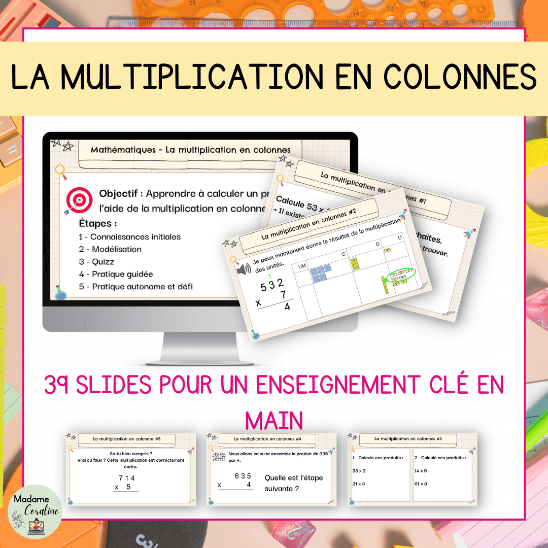 La multiplication en colonnes - clé en main
