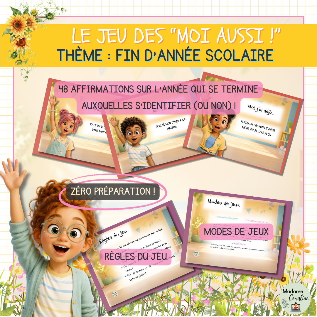 Le jeu « Moi aussi » — Activité de fin d'année prête