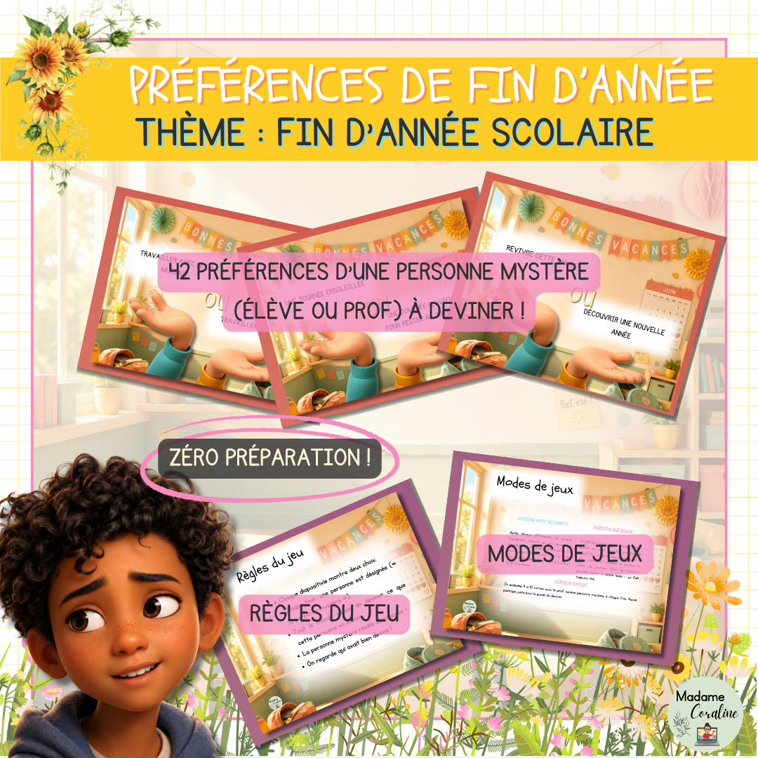 Le jeu des préférences — fin d'année (activité élémentaire)