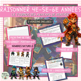 Le tournoi des avatars de rentrée | Raisonner et Numération 4e à 6e année