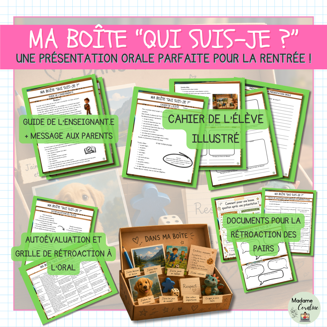 Ma boîte « Qui suis-je ? » — projet oral 2e–3e cycle