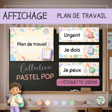 Plan de travail imprimable pour le primaire - Collection pastel pop
