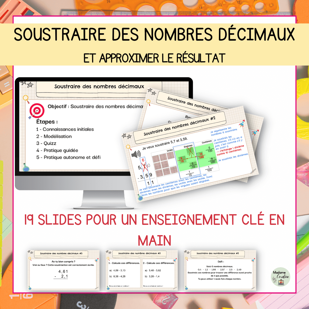 Soustraire des nombres décimaux - Clé en main
