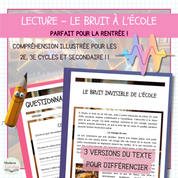 Compréhension de lecture – Le bruit invisible de l’école