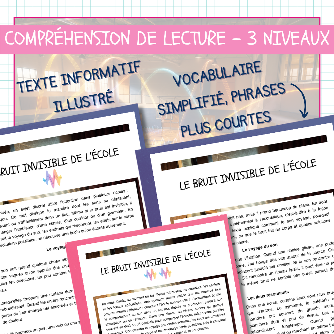 Compréhension de lecture – Le bruit invisible de l’école