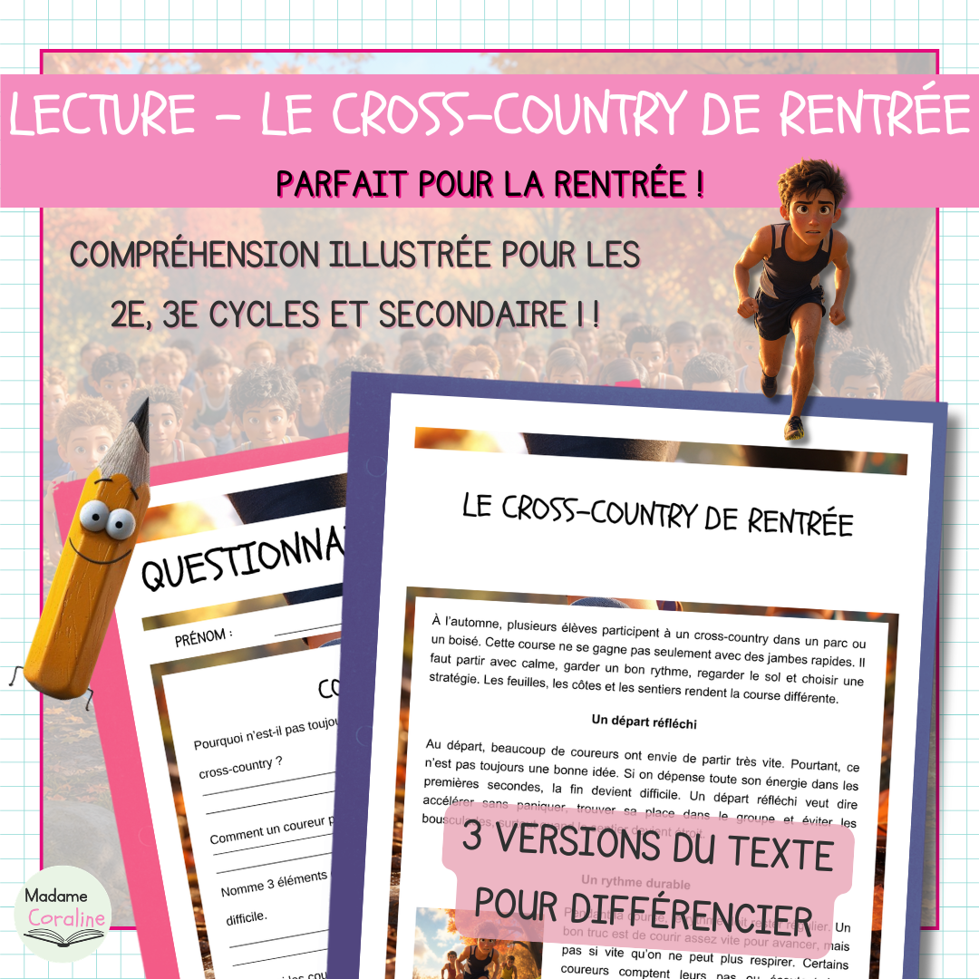 Couverture de Compréhension de lecture – Le cross-country de rentrée