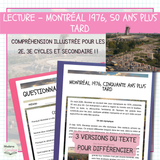 Compréhension de lecture – Montréal 1976, 50 ans plus tard