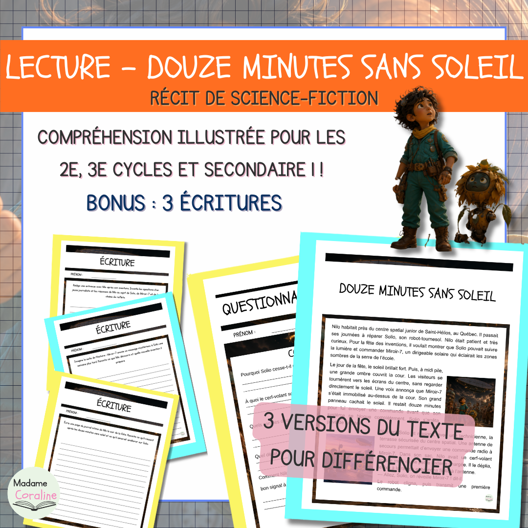 Douze minutes sans soleil – compréhension de lecture
