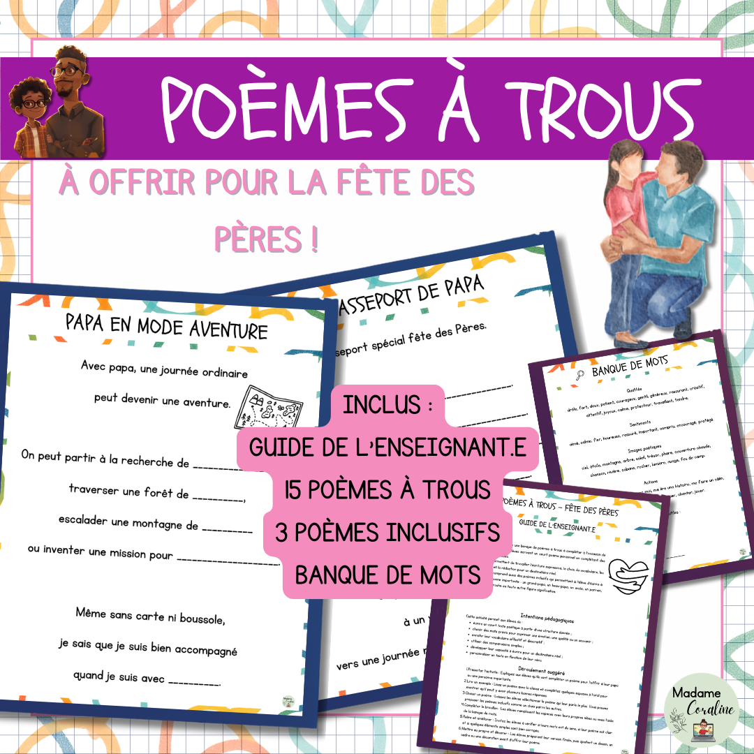 Poèmes à trous pour la Fête des Pères