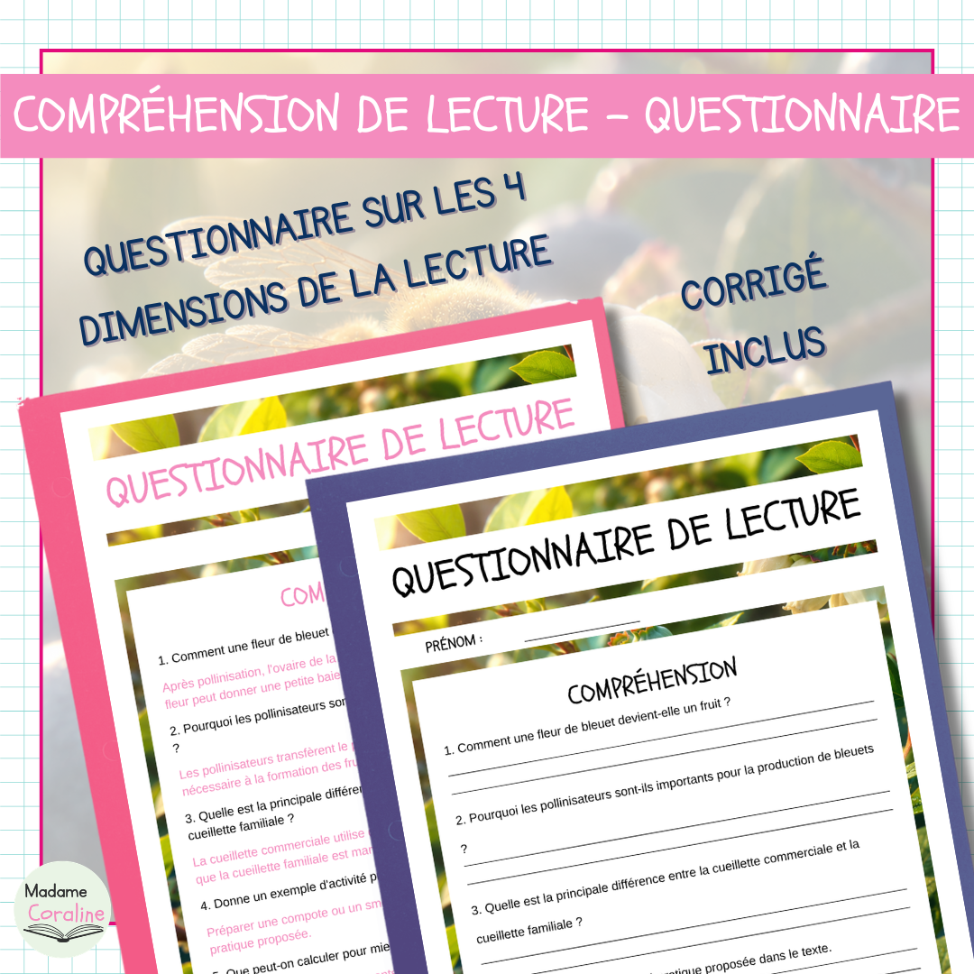 Les bleuets et les récoltes d’août – Lecture à 3 niveaux